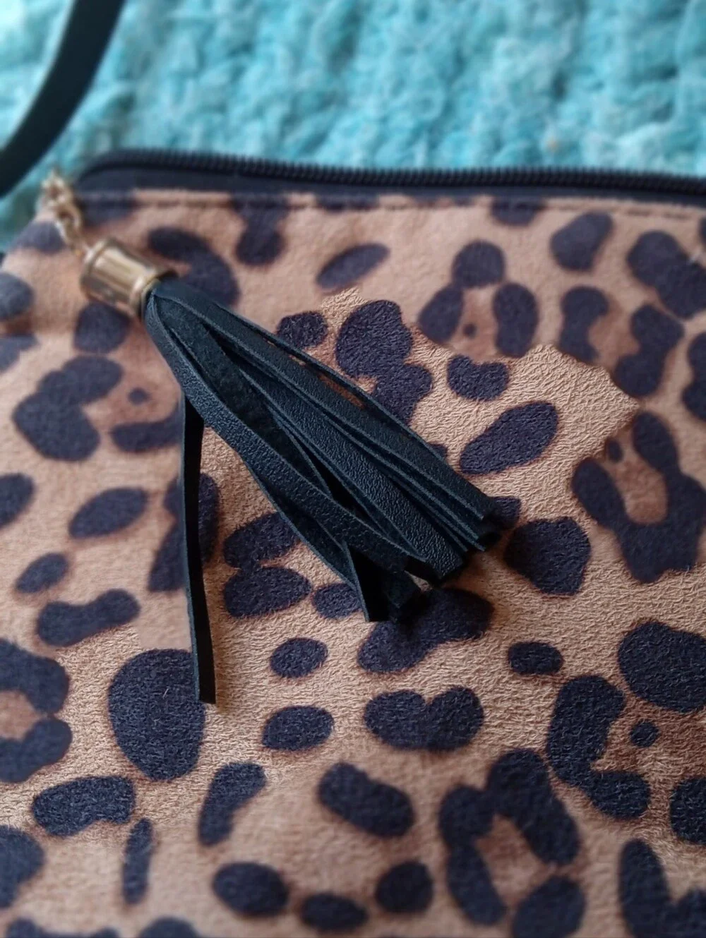 Leopard Print Zip-Top Women's Crossbody Bag Brown/Tan